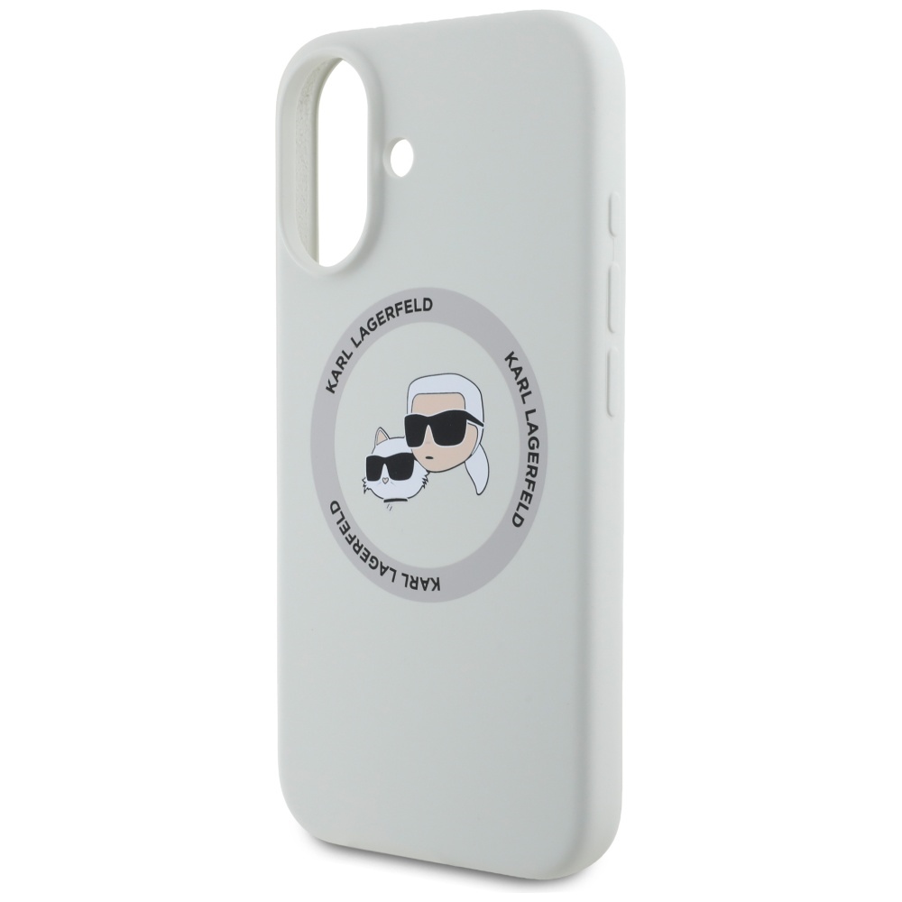 iTok webáruház - Karl Lagerfeld Karl Lagerfeld Silicone Double Heads And Circle MagSafe szilikon tok iPhone 16 készülékhez, bézs 6 Karl Lagerfeld Silicone Double Heads And Circle MagSafe case for iPhone 16 beige