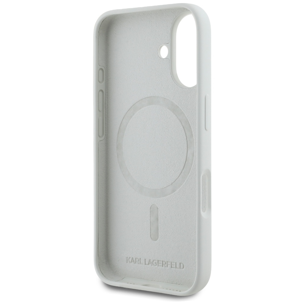 iTok webáruház - Karl Lagerfeld Karl Lagerfeld Silicone Double Heads And Circle MagSafe szilikon tok iPhone 16 készülékhez, bézs 7 Karl Lagerfeld Silicone Double Heads And Circle MagSafe case for iPhone 16 beige