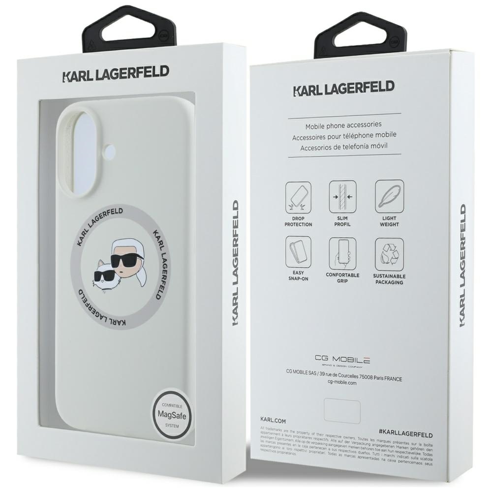 iTok webáruház - Karl Lagerfeld Karl Lagerfeld Silicone Double Heads And Circle MagSafe szilikon tok iPhone 16 készülékhez, bézs 8 Karl Lagerfeld Silicone Double Heads And Circle MagSafe case for iPhone 16 beige