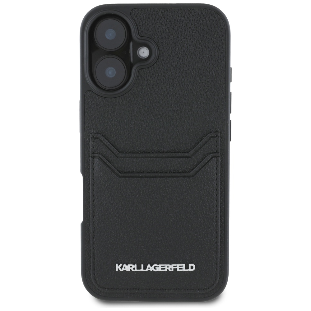 iTok webáruház - Karl Lagerfeld Karl Lagerfeld HC Grained PU Cardslot Metal Elong tok iPhone 16 készülékhez (fekete) 3 Karl Lagerfeld HC Grained PU Cardslot Metal Elong iPhone 16 Case (fekete)