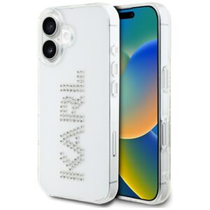Karl Lagerfeld IML Rhinestones Logo iPhone 16 tok (átlátszó)