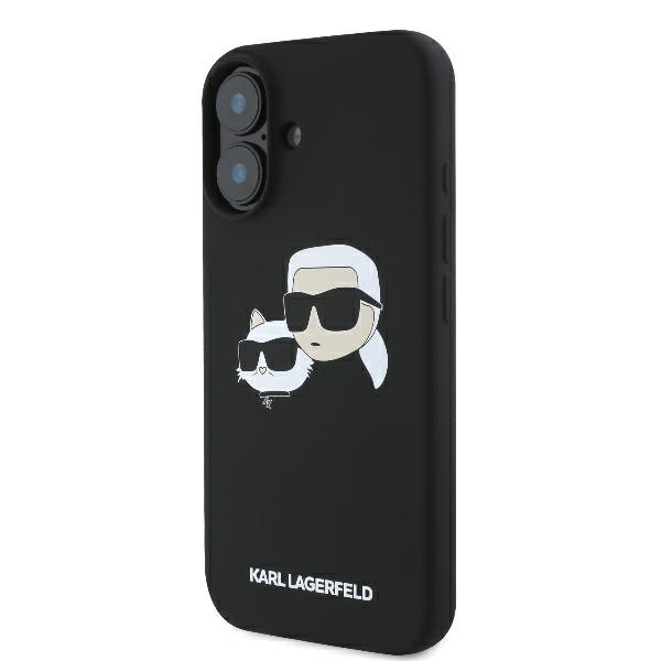 iTok webáruház - Karl Lagerfeld Karl Lagerfeld Silicone Nauble Heads Print MagSafe szilikon tok iPhone 16-hoz (fekete) 2 Karl Lagerfeld Silicone Nauble Heads Print MagSafe Case for iPhone 16 (fekete)