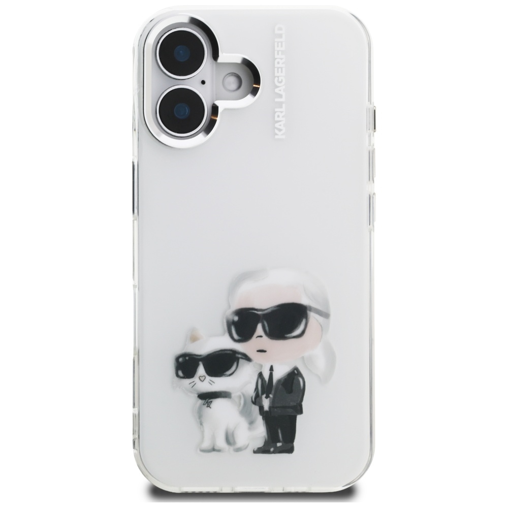iTok webáruház - Karl Lagerfeld Karl Lagerfeld IML Aquarelle Karl & Choupette & Logo iPhone 16 tok (fehér) 3 Karl Lagerfeld IML Aquarelle Karl & Choupette & Logo iPhone 16 Case (fehér)