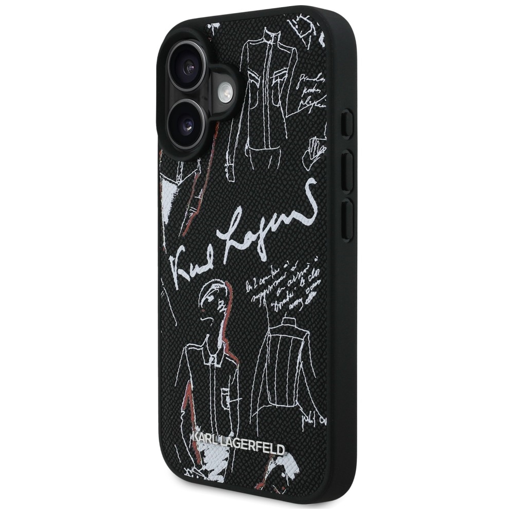 iTok webáruház - Karl Lagerfeld Karl Lagerfeld Grained Pattern & Logo MagSafe tok iPhone 16 készülékhez (fekete) 2 Karl Lagerfeld Grained Pattern & Logo MagSafe Case for iPhone 16 (fekete)