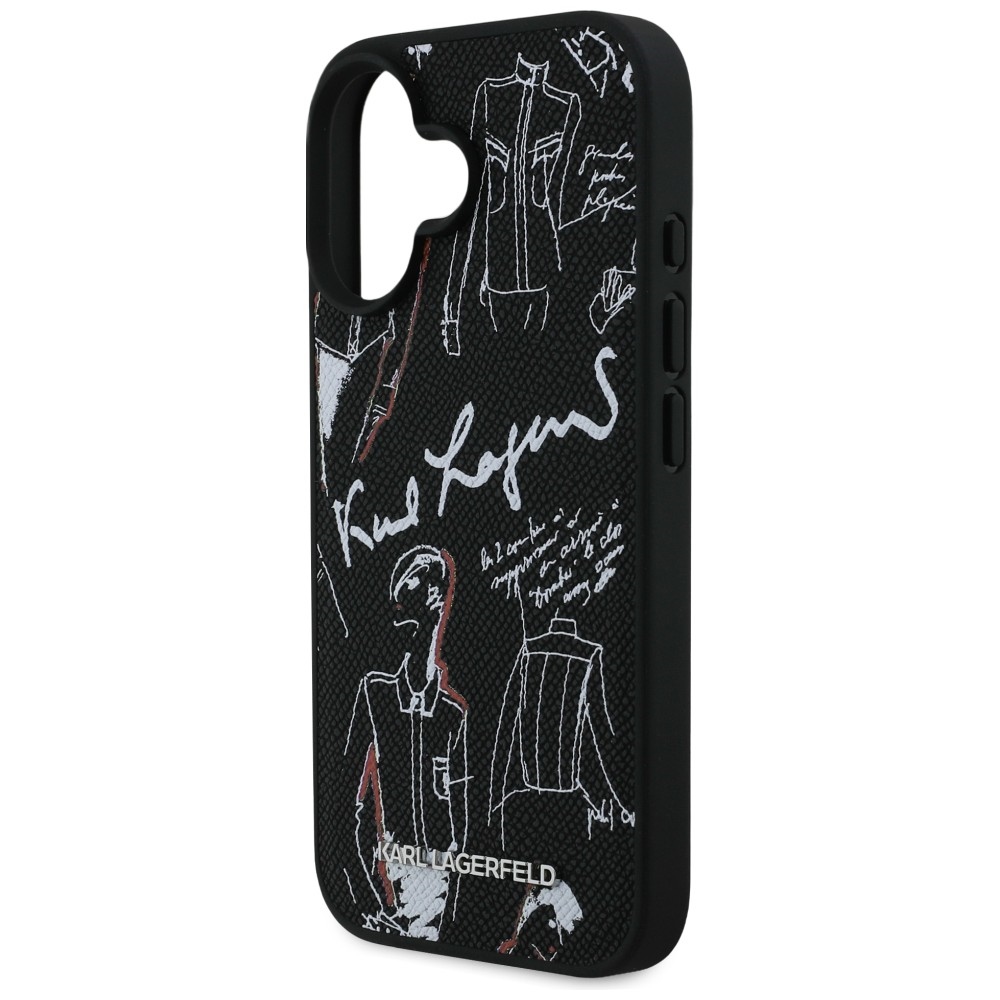 iTok webáruház - Karl Lagerfeld Karl Lagerfeld Grained Pattern & Logo MagSafe tok iPhone 16 készülékhez (fekete) 6 Karl Lagerfeld Grained Pattern & Logo MagSafe Case for iPhone 16 (fekete)