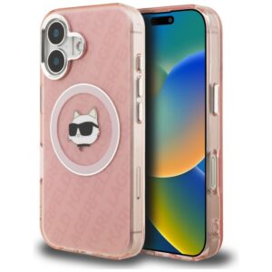 Karl Lagerfeld IML Choupette Head Logo MagSafe tok iPhone 16 készülékhez (rózsaszín)