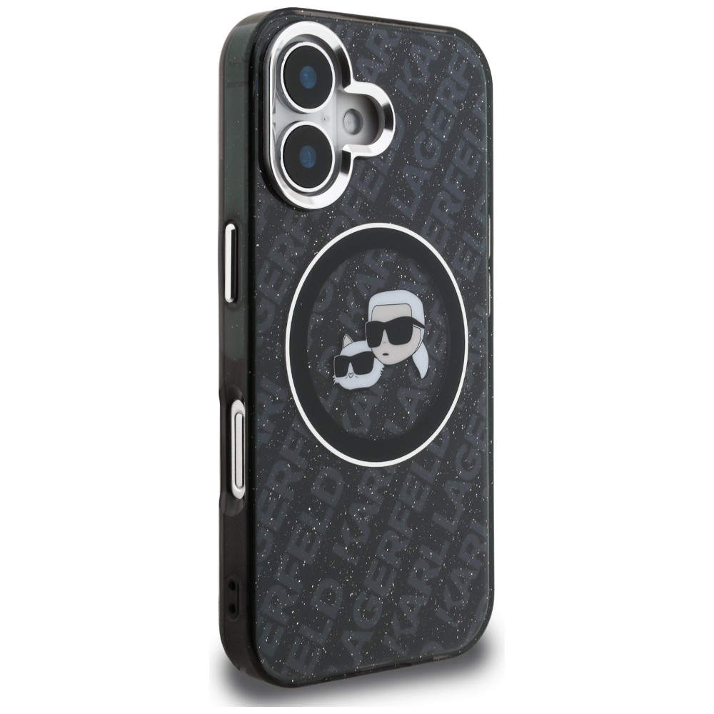 iTok webáruház - Karl Lagerfeld Karl Lagerfeld IML Glitter Karl & Choupette Heads Logo MagSafe tok iPhone 16 (fekete) 4 Karl Lagerfeld IML Glitter Karl & Choupette Heads Logo MagSafe Case for iPhone 16 (fekete)