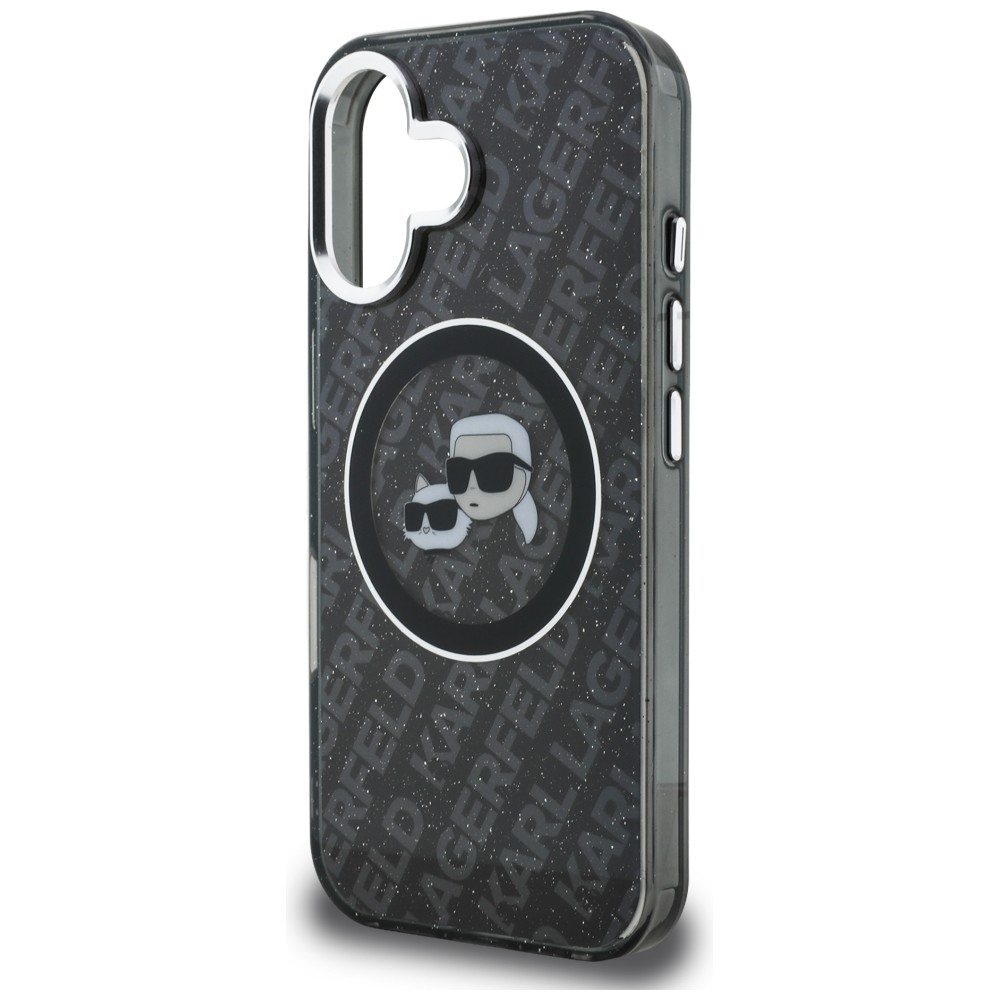 iTok webáruház - Karl Lagerfeld Karl Lagerfeld IML Glitter Karl & Choupette Heads Logo MagSafe tok iPhone 16 (fekete) 6 Karl Lagerfeld IML Glitter Karl & Choupette Heads Logo MagSafe Case for iPhone 16 (fekete)