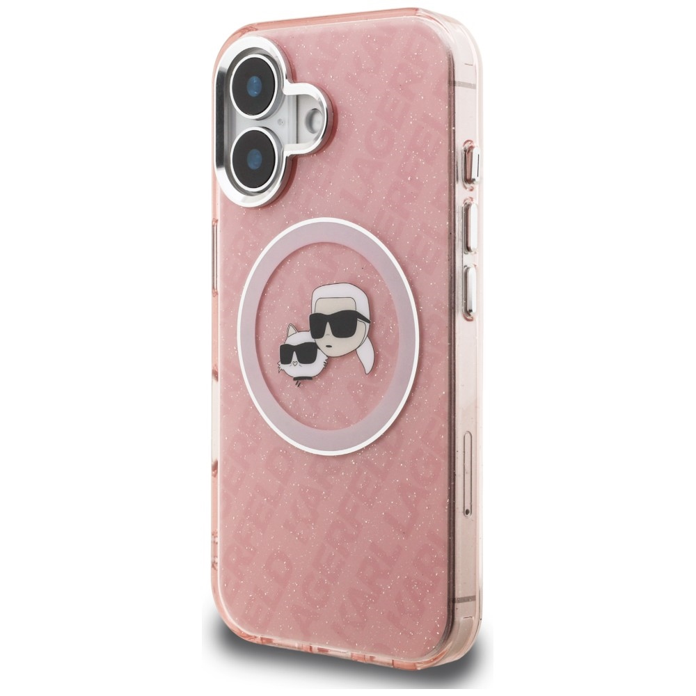 iTok webáruház - Karl Lagerfeld Karl Lagerfeld IML Glitter Karl & Choupette Heads Logo MagSafe tok iPhone 16 készülékhez (rózsaszín) 2 Karl Lagerfeld IML Glitter Karl & Choupette Heads Logo MagSafe iPhone 16 Case (rózsaszín)