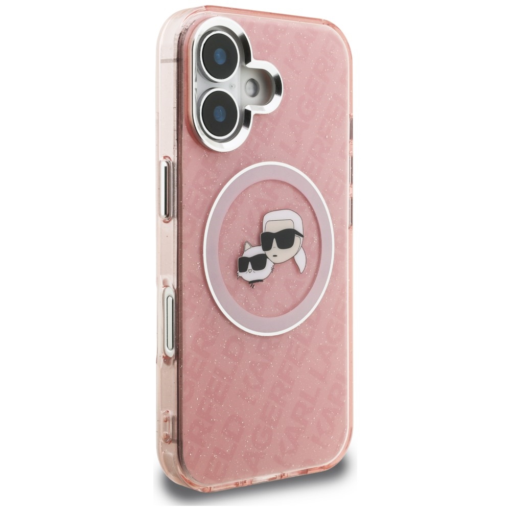 iTok webáruház - Karl Lagerfeld Karl Lagerfeld IML Glitter Karl & Choupette Heads Logo MagSafe tok iPhone 16 készülékhez (rózsaszín) 4 Karl Lagerfeld IML Glitter Karl & Choupette Heads Logo MagSafe iPhone 16 Case (rózsaszín)