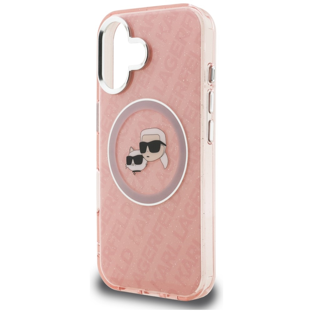 iTok webáruház - Karl Lagerfeld Karl Lagerfeld IML Glitter Karl & Choupette Heads Logo MagSafe tok iPhone 16 készülékhez (rózsaszín) 6 Karl Lagerfeld IML Glitter Karl & Choupette Heads Logo MagSafe iPhone 16 Case (rózsaszín)
