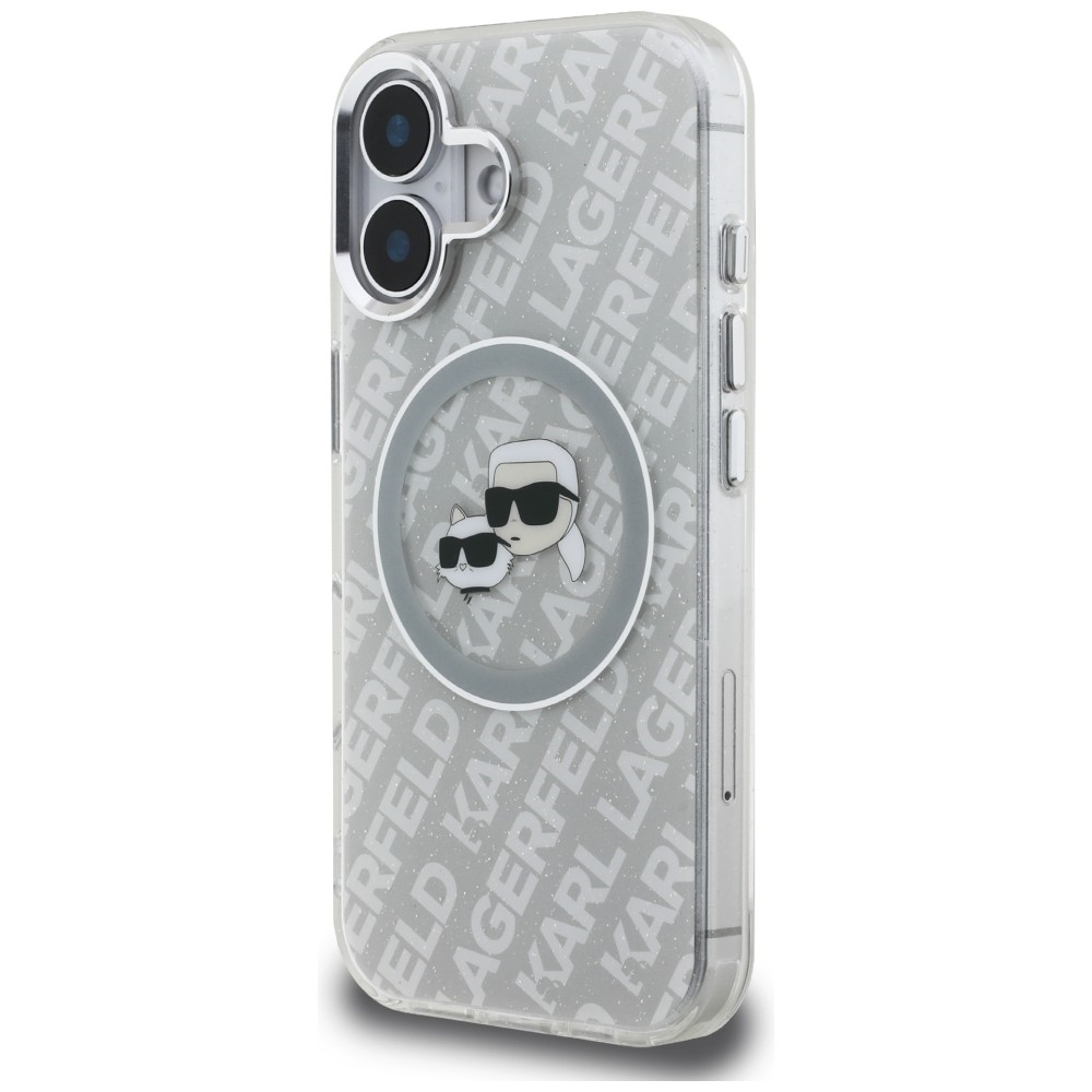 iTok webáruház - Karl Lagerfeld Karl Lagerfeld IML Glitter Karl & Choupette Heads Logo MagSafe tok iPhone 16 készülékhez (szürke) 2 Karl Lagerfeld IML Glitter Karl & Choupette Heads Logo MagSafe iPhone 16 Case (szürke)