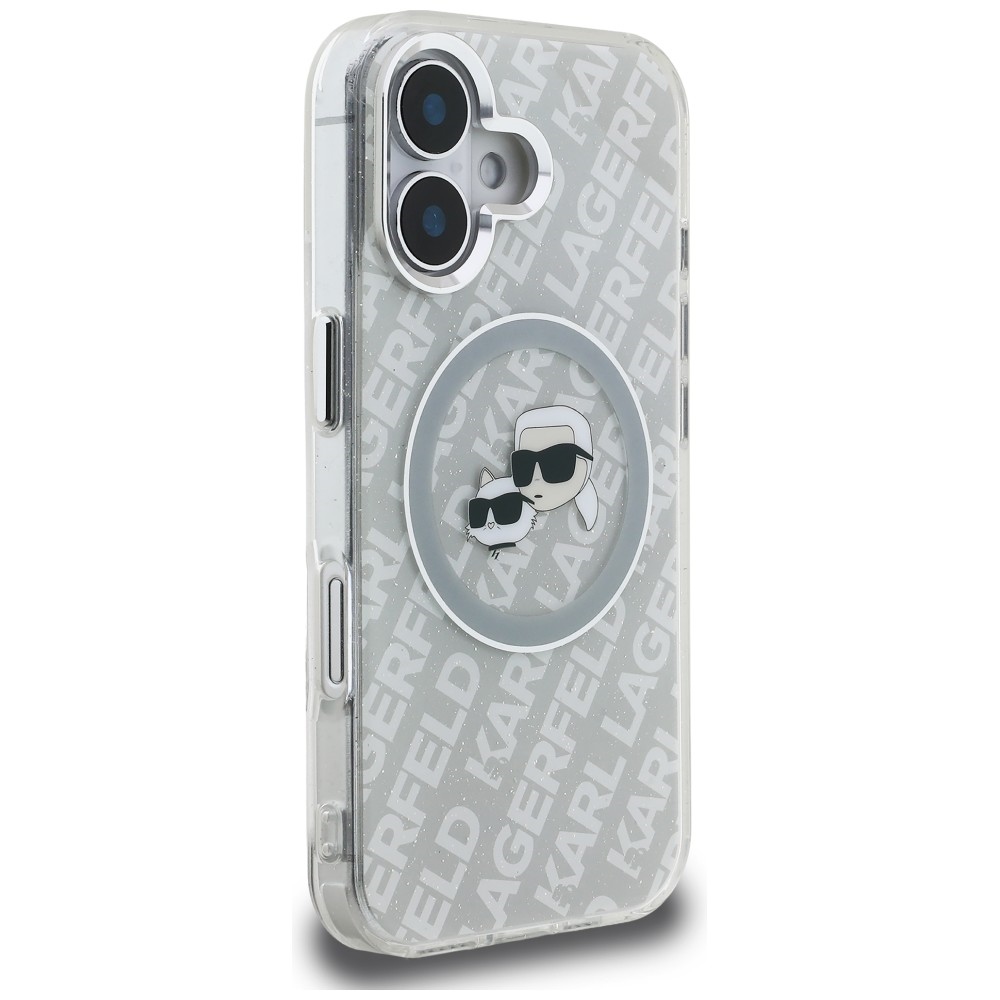 iTok webáruház - Karl Lagerfeld Karl Lagerfeld IML Glitter Karl & Choupette Heads Logo MagSafe tok iPhone 16 készülékhez (szürke) 4 Karl Lagerfeld IML Glitter Karl & Choupette Heads Logo MagSafe iPhone 16 Case (szürke)