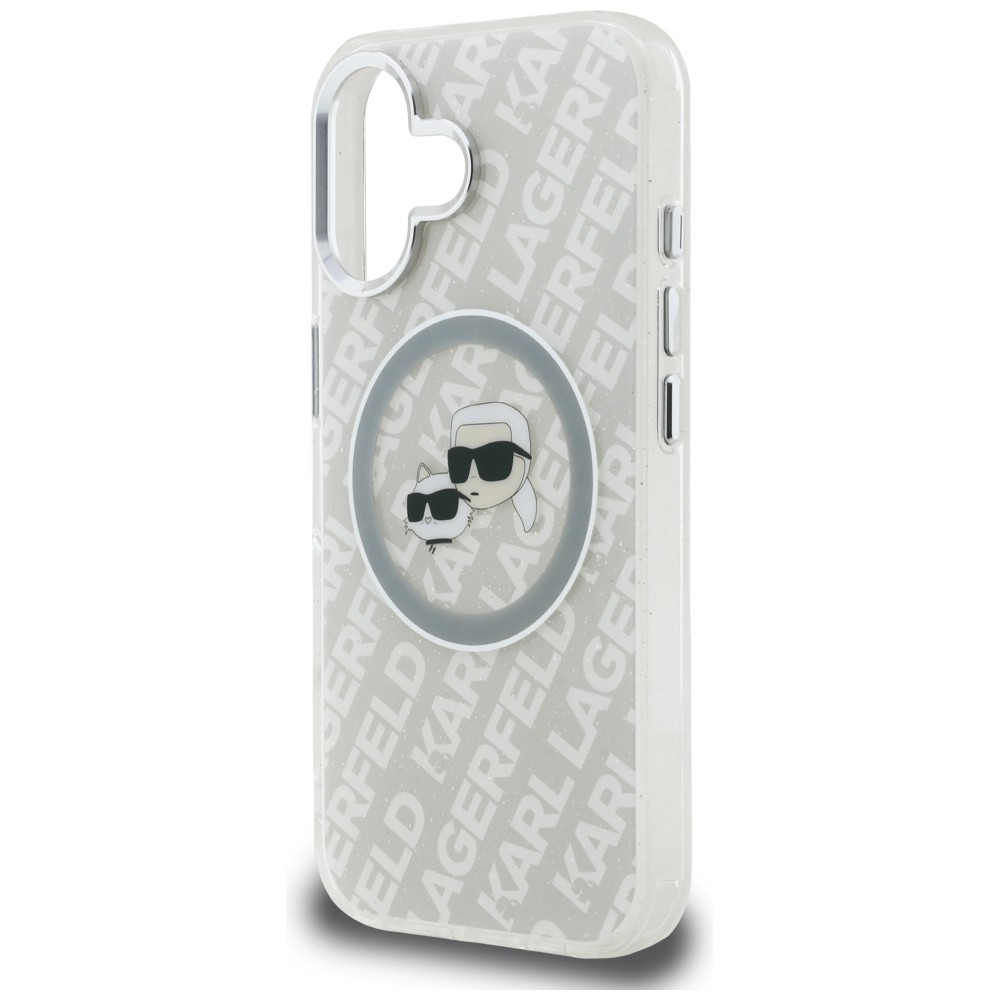 iTok webáruház - Karl Lagerfeld Karl Lagerfeld IML Glitter Karl & Choupette Heads Logo MagSafe tok iPhone 16 készülékhez (szürke) 6 Karl Lagerfeld IML Glitter Karl & Choupette Heads Logo MagSafe iPhone 16 Case (szürke)