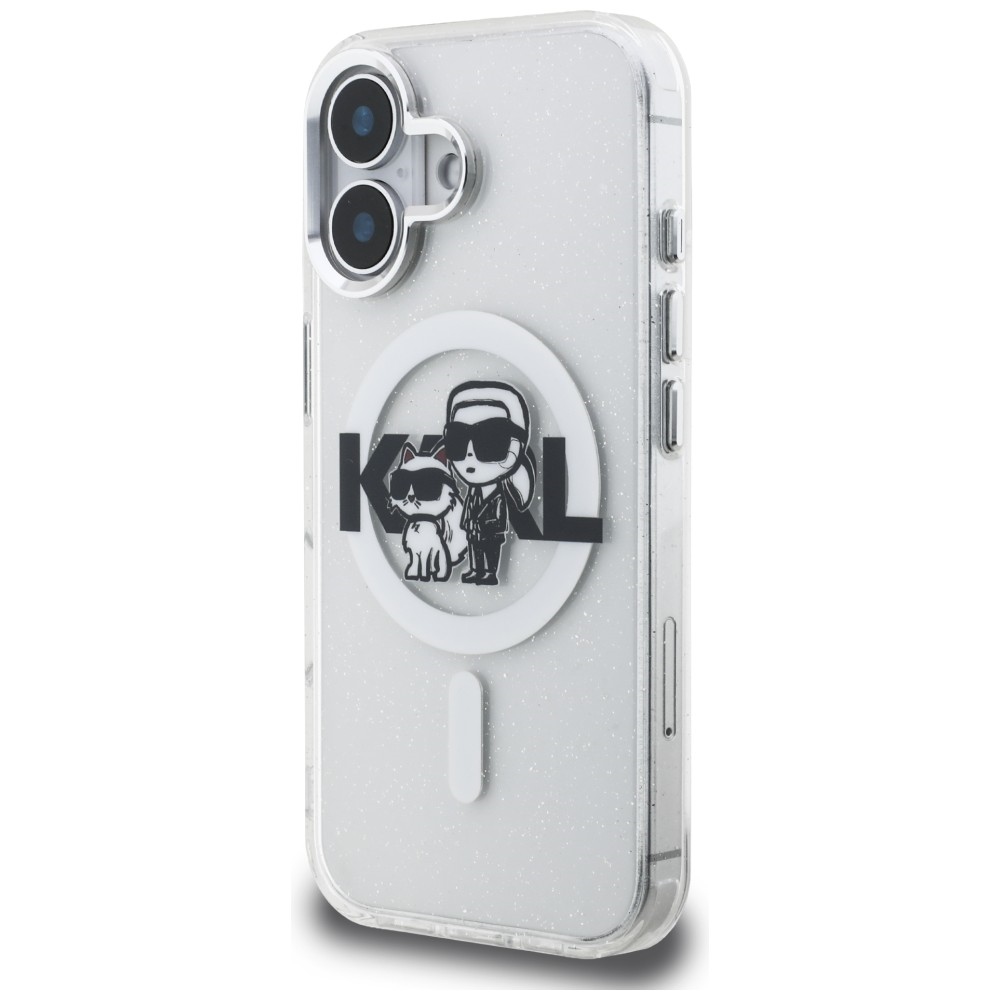 iTok webáruház - Karl Lagerfeld Karl Lagerfeld IML Glitter Karl & Choupette Sketch Logo MagSafe tok iPhone 16-hoz (átlátszó) 2 Karl Lagerfeld IML Glitter Karl & Choupette Sketch Logo MagSafe Case for iPhone 16 (átlátszó)