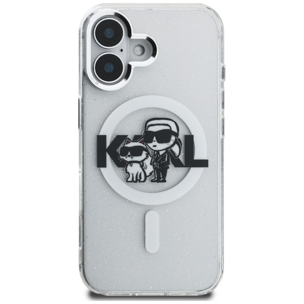iTok webáruház - Karl Lagerfeld Karl Lagerfeld IML Glitter Karl & Choupette Sketch Logo MagSafe tok iPhone 16-hoz (átlátszó) 3 Karl Lagerfeld IML Glitter Karl & Choupette Sketch Logo MagSafe Case for iPhone 16 (átlátszó)