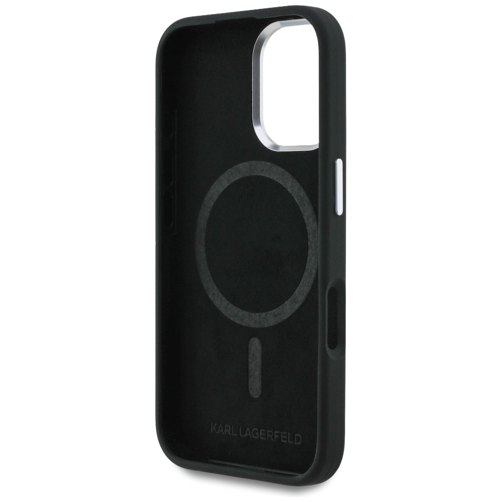 iTok webáruház - Karl Lagerfeld Karl Lagerfeld Silicone Heart Sign Logo MagSafe tok iPhone 16 készülékhez (fekete) 7 Karl Lagerfeld Silicone Heart Sign Logo MagSafe Case for iPhone 16 (fekete)