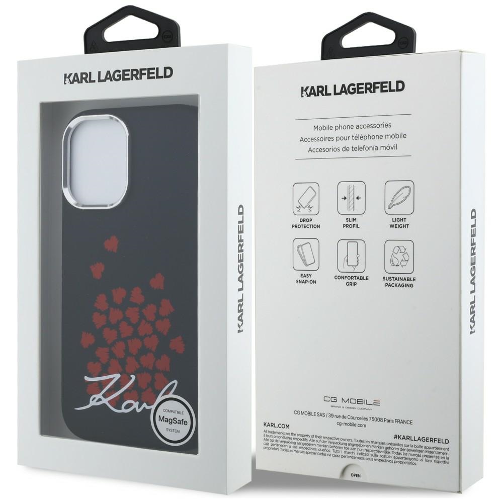 iTok webáruház - Karl Lagerfeld Karl Lagerfeld Silicone Heart Sign Logo MagSafe tok iPhone 16 készülékhez (fekete) 8 Karl Lagerfeld Silicone Heart Sign Logo MagSafe Case for iPhone 16 (fekete)