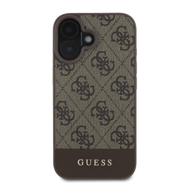iTok webáruház - Guess Guess 4G Bottom Stripe iPhone 16 tok (barna) 3 Guess 4G Bottom Stripe iPhone 16 Case (barna)