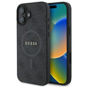 Guess 4G Ring Classic Logo MagSafe tok iPhone 16 készülékhez (fekete)