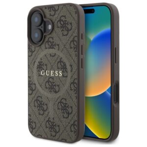 Guess 4G Ring Classic Logo MagSafe iPhone 16 tok (barna)