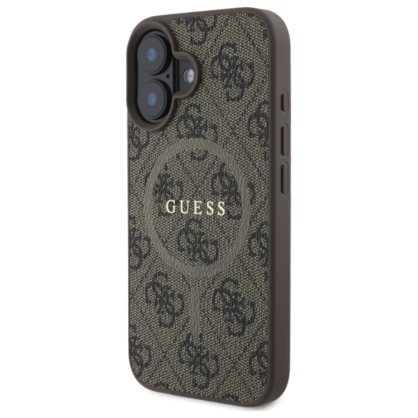 iTok webáruház - Guess Guess 4G Ring Classic Logo MagSafe iPhone 16 tok (barna) 2 Guess 4G Ring Classic Logo MagSafe iPhone 16 Case (barna)