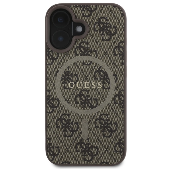 iTok webáruház - Guess Guess 4G Ring Classic Logo MagSafe iPhone 16 tok (barna) 3 Guess 4G Ring Classic Logo MagSafe iPhone 16 Case (barna)