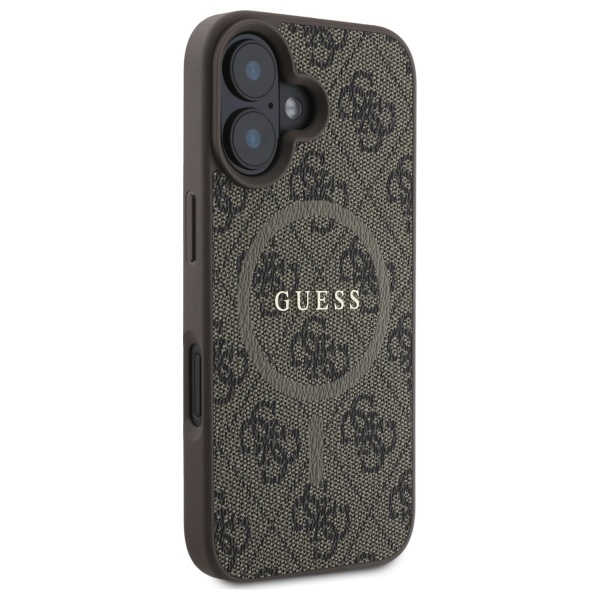 iTok webáruház - Guess Guess 4G Ring Classic Logo MagSafe iPhone 16 tok (barna) 4 Guess 4G Ring Classic Logo MagSafe iPhone 16 Case (barna)