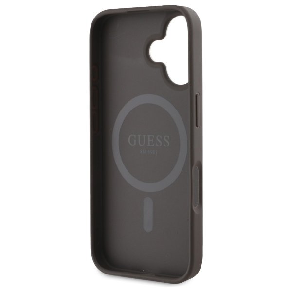 iTok webáruház - Guess Guess 4G Ring Classic Logo MagSafe iPhone 16 tok (barna) 7 Guess 4G Ring Classic Logo MagSafe iPhone 16 Case (barna)