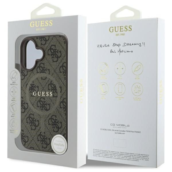 iTok webáruház - Guess Guess 4G Ring Classic Logo MagSafe iPhone 16 tok (barna) 8 Guess 4G Ring Classic Logo MagSafe iPhone 16 Case (barna)