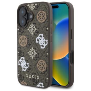 Guess Peony On 4G Background MagSafe tok iPhone 16 készülékhez (barna)