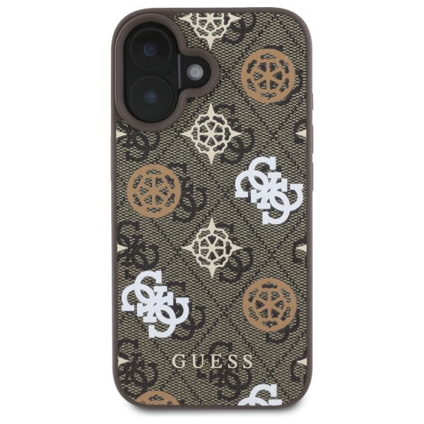 iTok webáruház - Guess Guess Peony On 4G Background MagSafe tok iPhone 16 készülékhez (barna) 3 Guess Peony On 4G Background MagSafe case for iPhone 16 (barna)