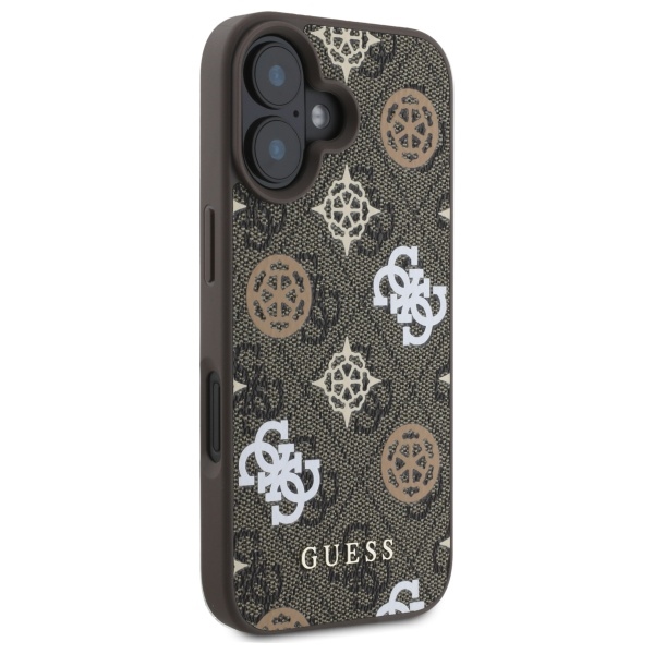 iTok webáruház - Guess Guess Peony On 4G Background MagSafe tok iPhone 16 készülékhez (barna) 4 Guess Peony On 4G Background MagSafe case for iPhone 16 (barna)