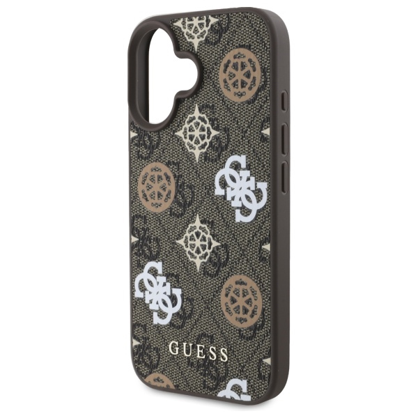 iTok webáruház - Guess Guess Peony On 4G Background MagSafe tok iPhone 16 készülékhez (barna) 6 Guess Peony On 4G Background MagSafe case for iPhone 16 (barna)