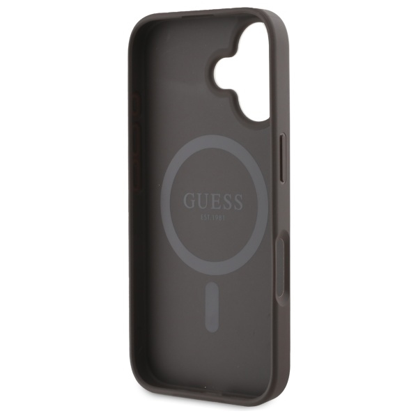 iTok webáruház - Guess Guess Peony On 4G Background MagSafe tok iPhone 16 készülékhez (barna) 7 Guess Peony On 4G Background MagSafe case for iPhone 16 (barna)