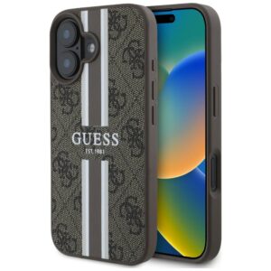 Guess 4G Printed Stripes MagSafe iPhone 16 tok (barna)