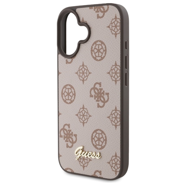 iTok webáruház - Guess Guess Peony Script MagSafe iPhone 16 tok – barna (barna) 6 Guess Peony Script MagSafe iPhone 16 Case (barna)