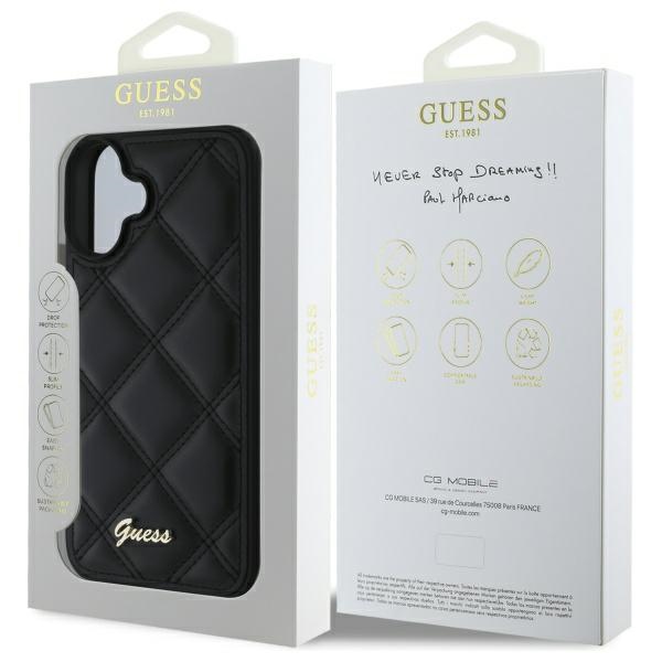 iTok webáruház - Guess Guess New 4G Triangle tok iPhone 16 készülékhez (fekete) 8 Guess New 4G Triangle case for iPhone 16 (fekete)