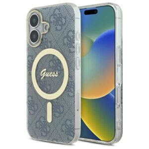 Guess IML 4G MagSafe tok iPhone 16 készülékhez (kék)