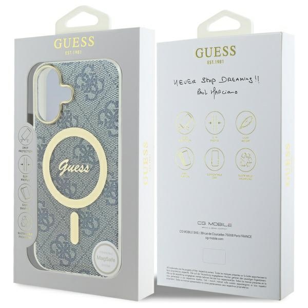 iTok webáruház - Guess Guess IML 4G MagSafe tok iPhone 16 készülékhez (kék) 8 Guess IML 4G MagSafe iPhone 16 Case (kék)