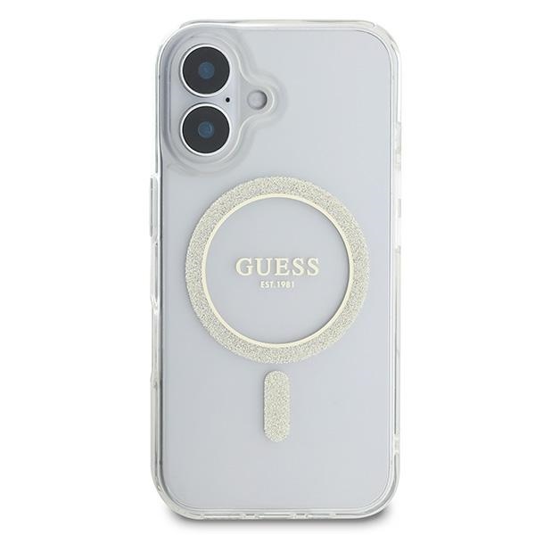 iTok webáruház - Guess Guess IML Glitter Circle MagSafe tok iPhone 16 készülékhez (átlátszó) 3 Guess IML Glitter Circle MagSafe iPhone 16 Case (átlátszó)