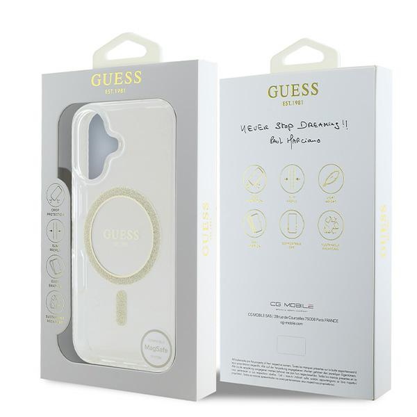 iTok webáruház - Guess Guess IML Glitter Circle MagSafe tok iPhone 16 készülékhez (átlátszó) 8 Guess IML Glitter Circle MagSafe iPhone 16 Case (átlátszó)