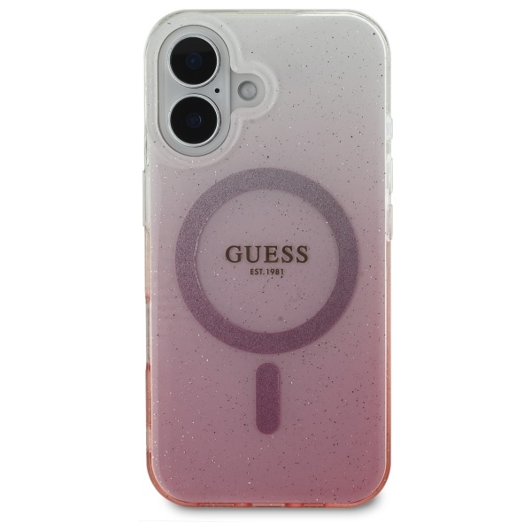 iTok webáruház - Guess Guess IML Glitter Gradient MagSafe tok iPhone 16 készülékhez (rózsaszín) 3 Guess IML Glitter Gradient MagSafe iPhone 16 Case (rózsaszín)