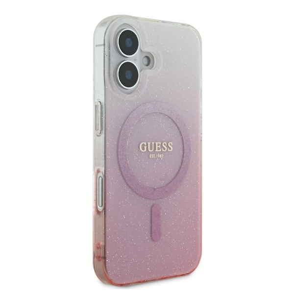 iTok webáruház - Guess Guess IML Glitter Gradient MagSafe tok iPhone 16 készülékhez (rózsaszín) 4 Guess IML Glitter Gradient MagSafe iPhone 16 Case (rózsaszín)