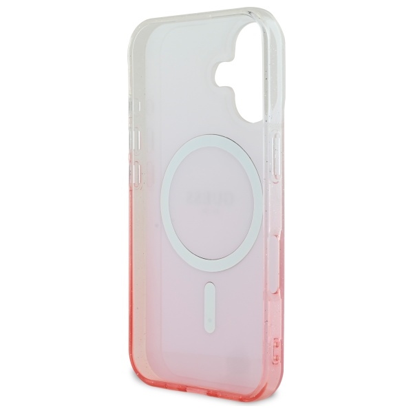 iTok webáruház - Guess Guess IML Glitter Gradient MagSafe tok iPhone 16 készülékhez (rózsaszín) 7 Guess IML Glitter Gradient MagSafe iPhone 16 Case (rózsaszín)