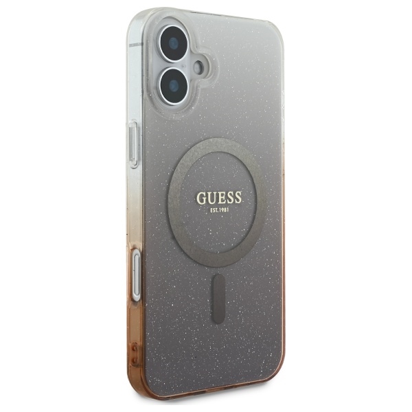 iTok webáruház - Guess Guess IML Glitter Gradient MagSafe tok iPhone 16 készülékhez (barna) 4 Guess IML Glitter Gradient MagSafe iPhone 16 Case (barna)
