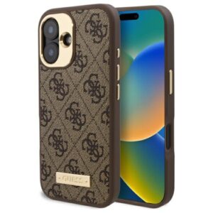Guess 4G Logo Plate MagSafe iPhone 16 tok (barna)