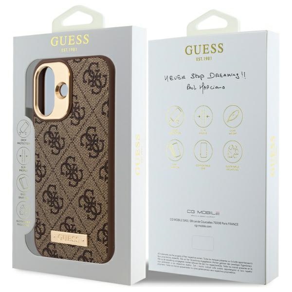 iTok webáruház - Guess Guess 4G Logo Plate MagSafe iPhone 16 tok (barna) 8 Guess 4G Logo Plate MagSafe iPhone 16 Case (barna)