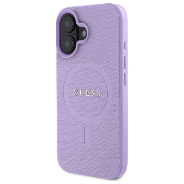 iTok webáruház - Guess Guess Saffiano MagSafe tok iPhone 16 készülékhez (lila) 2 Guess Saffiano MagSafe iPhone 16 Case (lila)