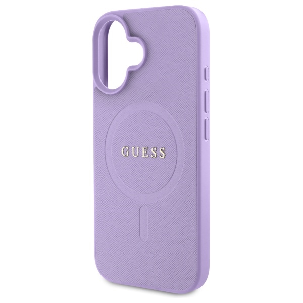 iTok webáruház - Guess Guess Saffiano MagSafe tok iPhone 16 készülékhez (lila) 6 Guess Saffiano MagSafe iPhone 16 Case (lila)